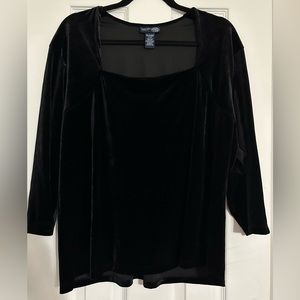 Black Velvet Square Dressy Top